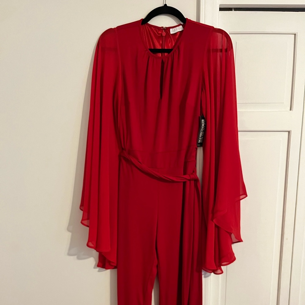 New York & Company Vibrant Red Jumpsuit - XS